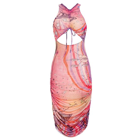 Agua Bendita Women's Cut-Out Stormi Dress Sleeveless Multicolor Size M NWT - Picture 4 of 12